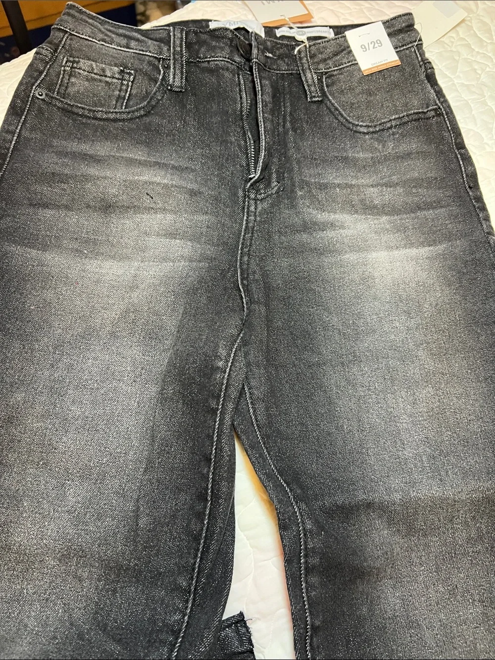 YMI Women’s Washed Black Straight Jeans